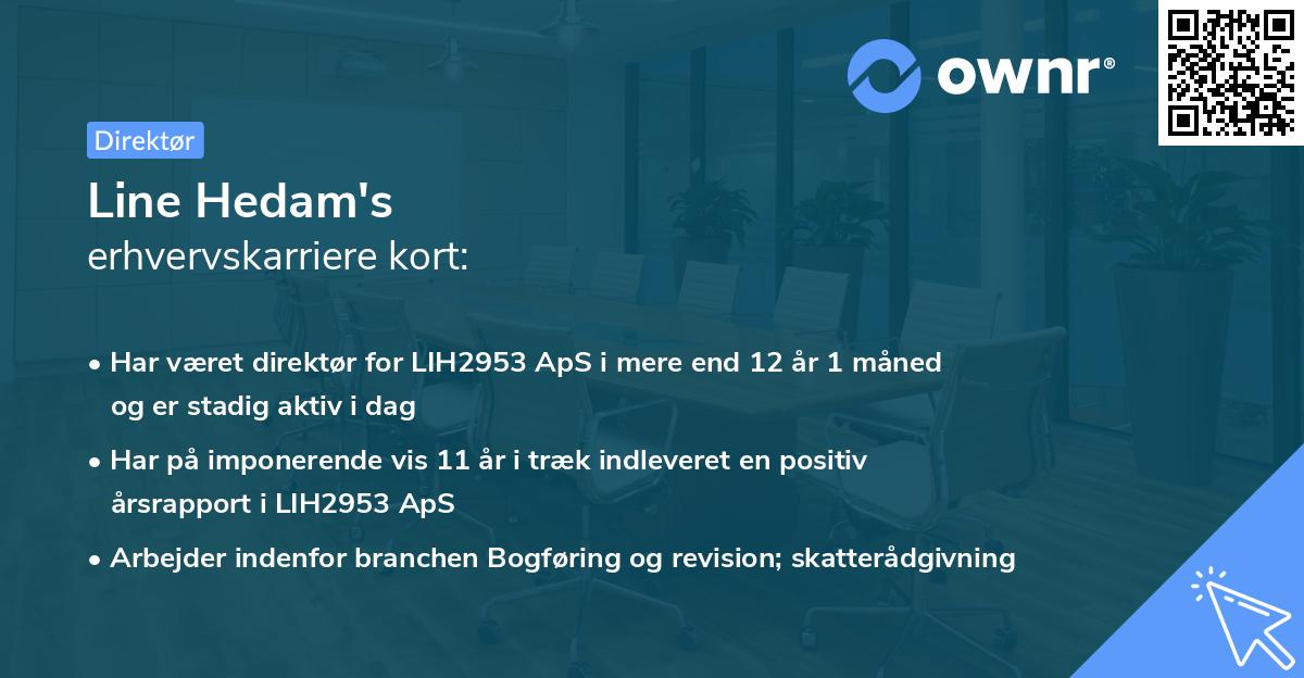 Line Hedam's erhvervskarriere kort