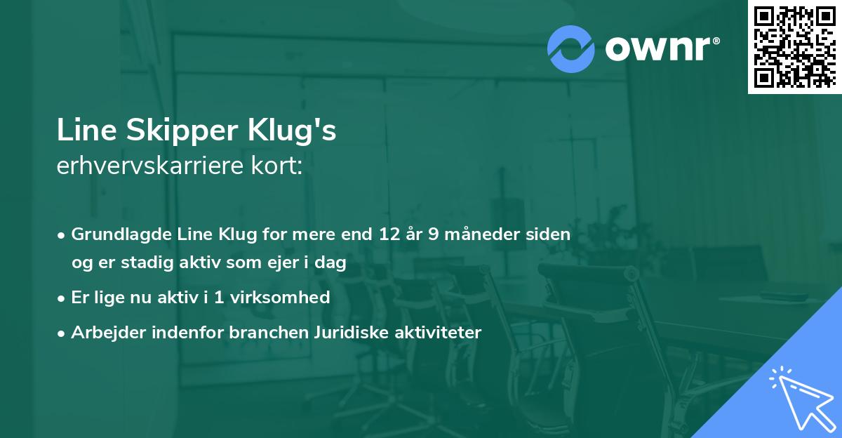 Line Skipper Klug's erhvervskarriere kort
