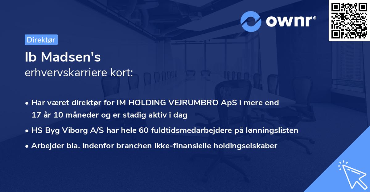 Ib Madsen's erhvervskarriere kort