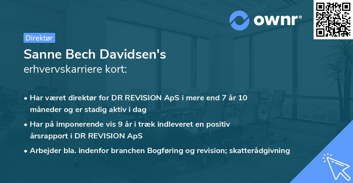 Sanne Bech Davidsen's erhvervskarriere kort