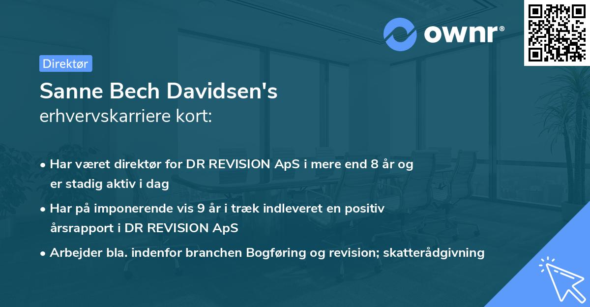 Sanne Bech Davidsen's erhvervskarriere kort