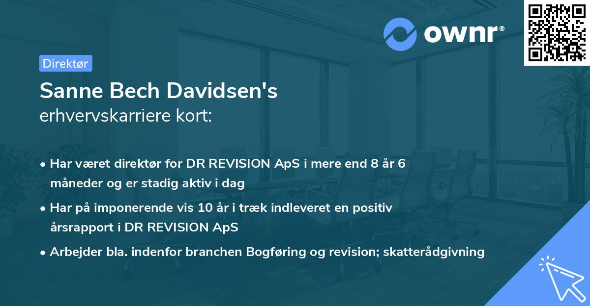 Sanne Bech Davidsen's erhvervskarriere kort