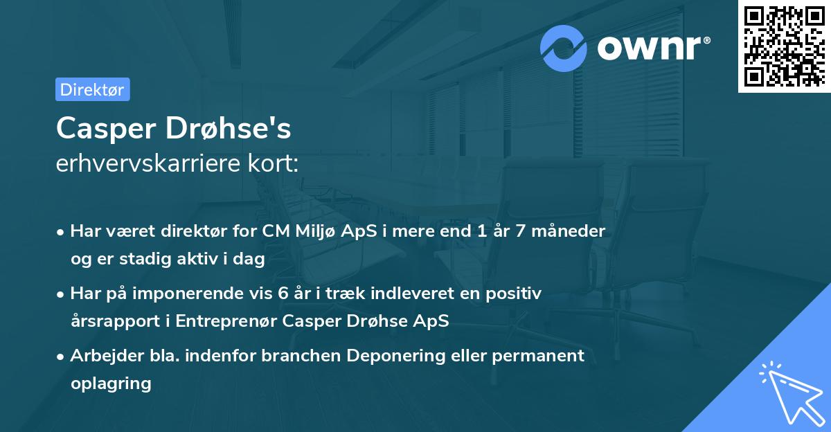 Casper Drøhse's erhvervskarriere kort