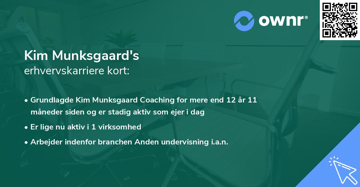 Kim Munksgaard's erhvervskarriere kort