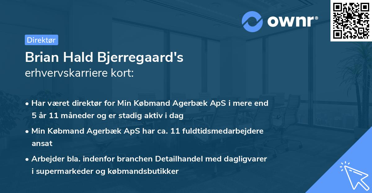 Brian Hald Bjerregaard's erhvervskarriere kort