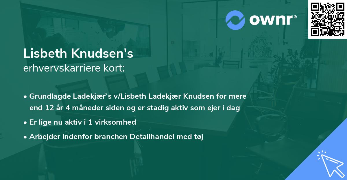 Lisbeth Knudsen's erhvervskarriere kort
