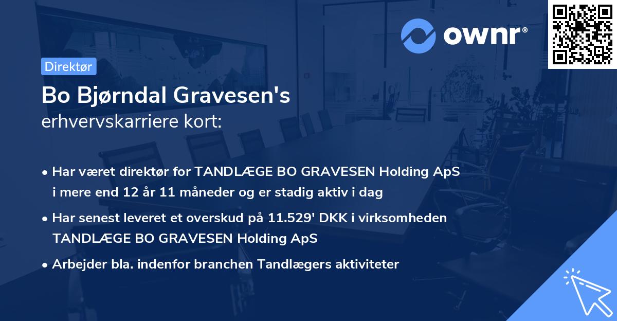 Bo Bjørndal Gravesen's erhvervskarriere kort