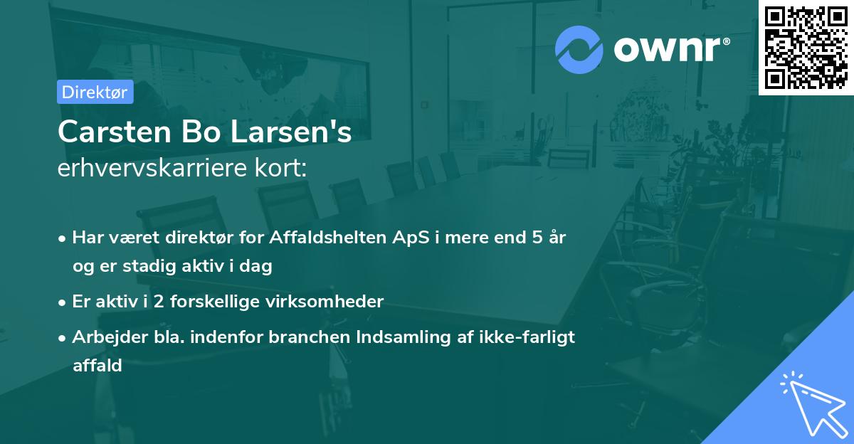 Carsten Bo Larsen's erhvervskarriere kort