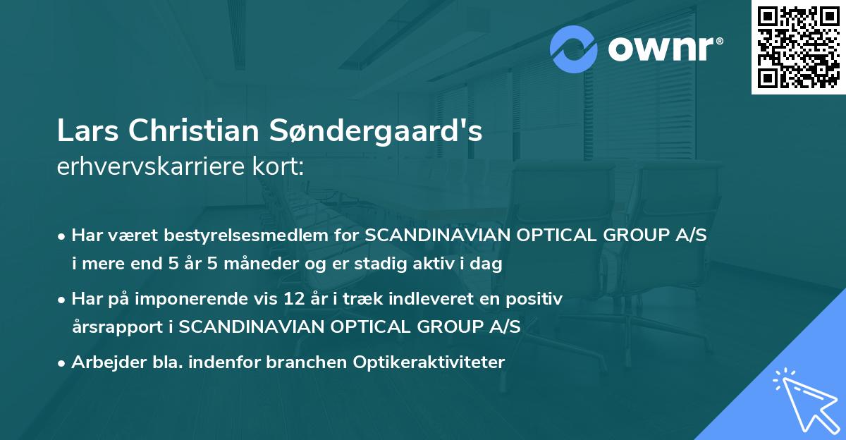 Lars Christian Søndergaard's erhvervskarriere kort