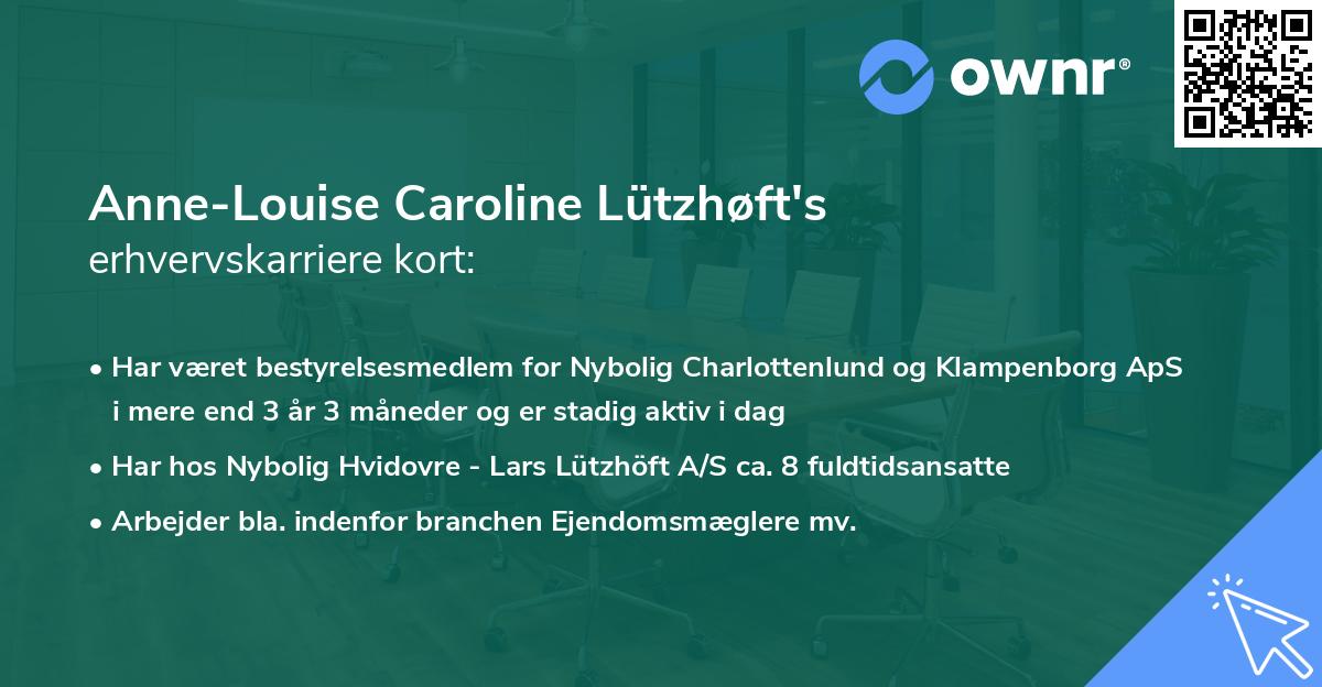 Anne-Louise Caroline Lützhøft's erhvervskarriere kort