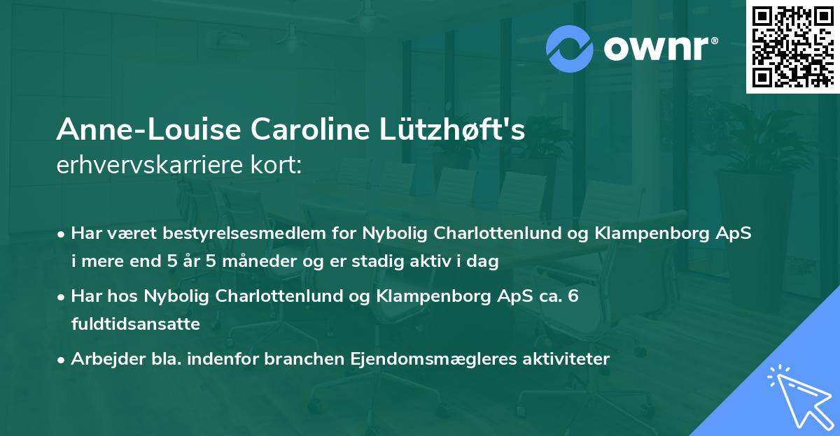Anne-Louise Caroline Lützhøft's erhvervskarriere kort