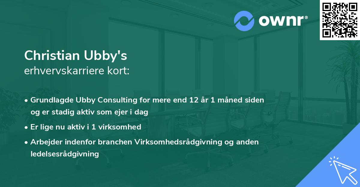 Christian Ubby's erhvervskarriere kort