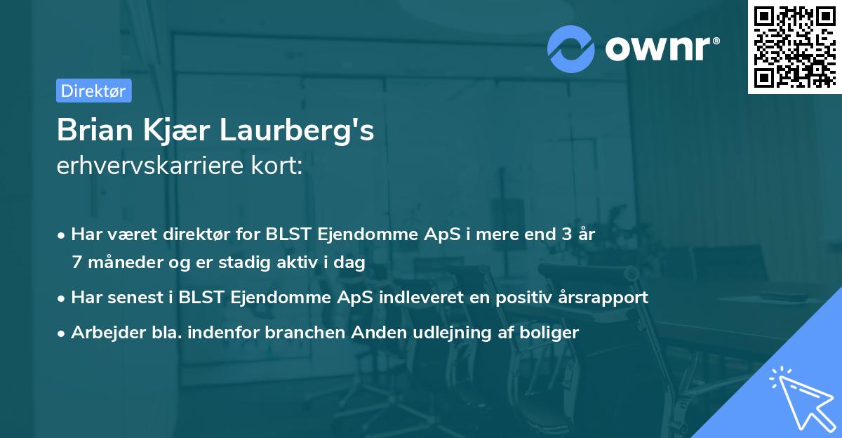 Brian Kjær Laurberg's erhvervskarriere kort
