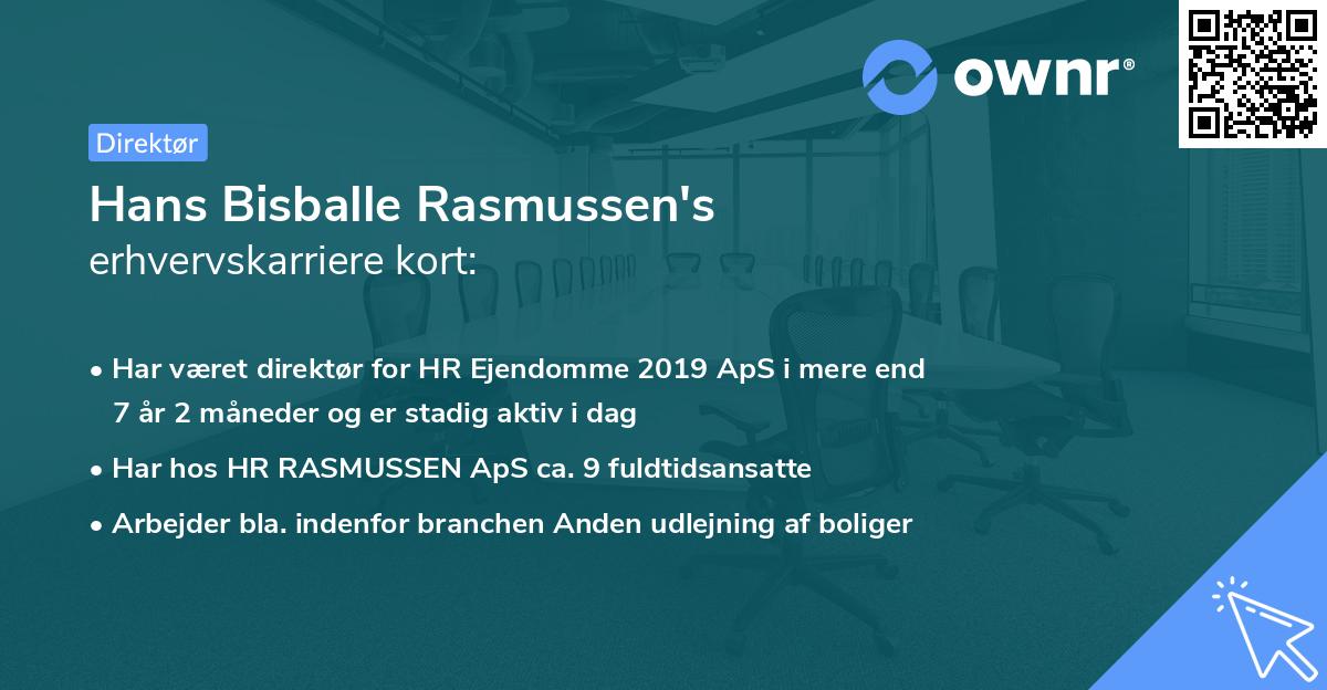 Hans Bisballe Rasmussen's erhvervskarriere kort