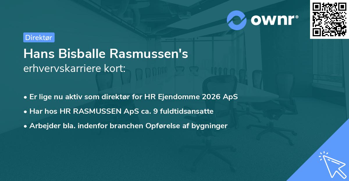 Hans Bisballe Rasmussen's erhvervskarriere kort