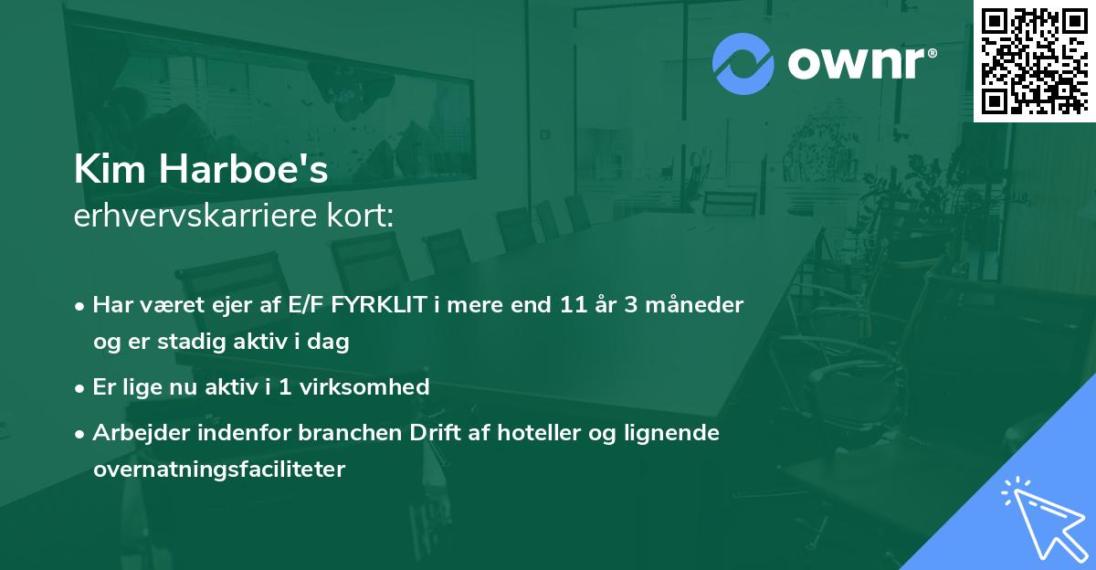 Kim Harboe's erhvervskarriere kort