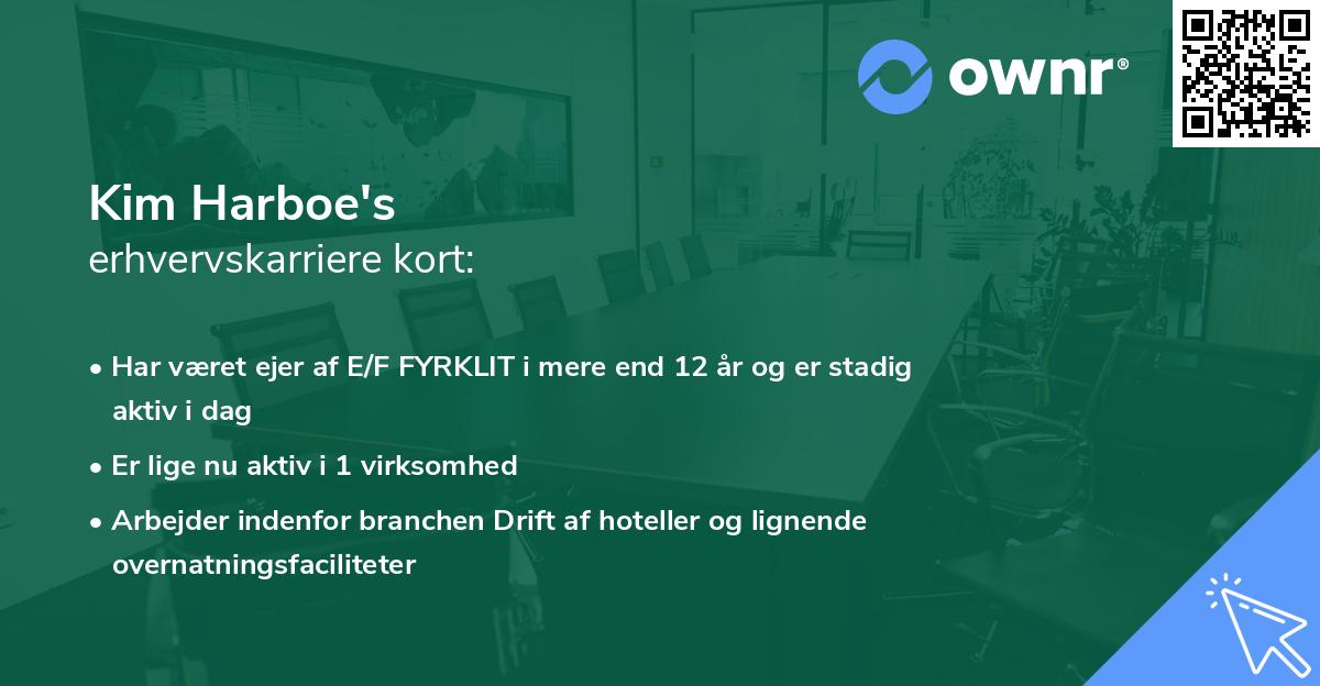 Kim Harboe's erhvervskarriere kort