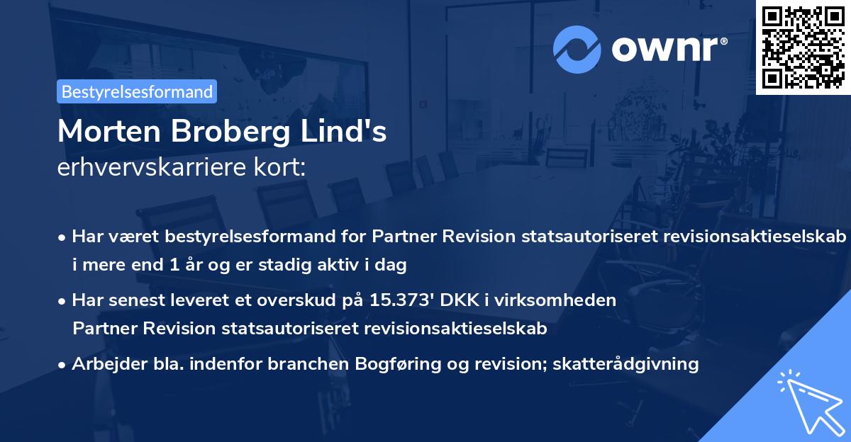 Morten Broberg Lind's erhvervskarriere kort