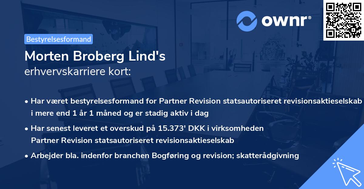 Morten Broberg Lind's erhvervskarriere kort