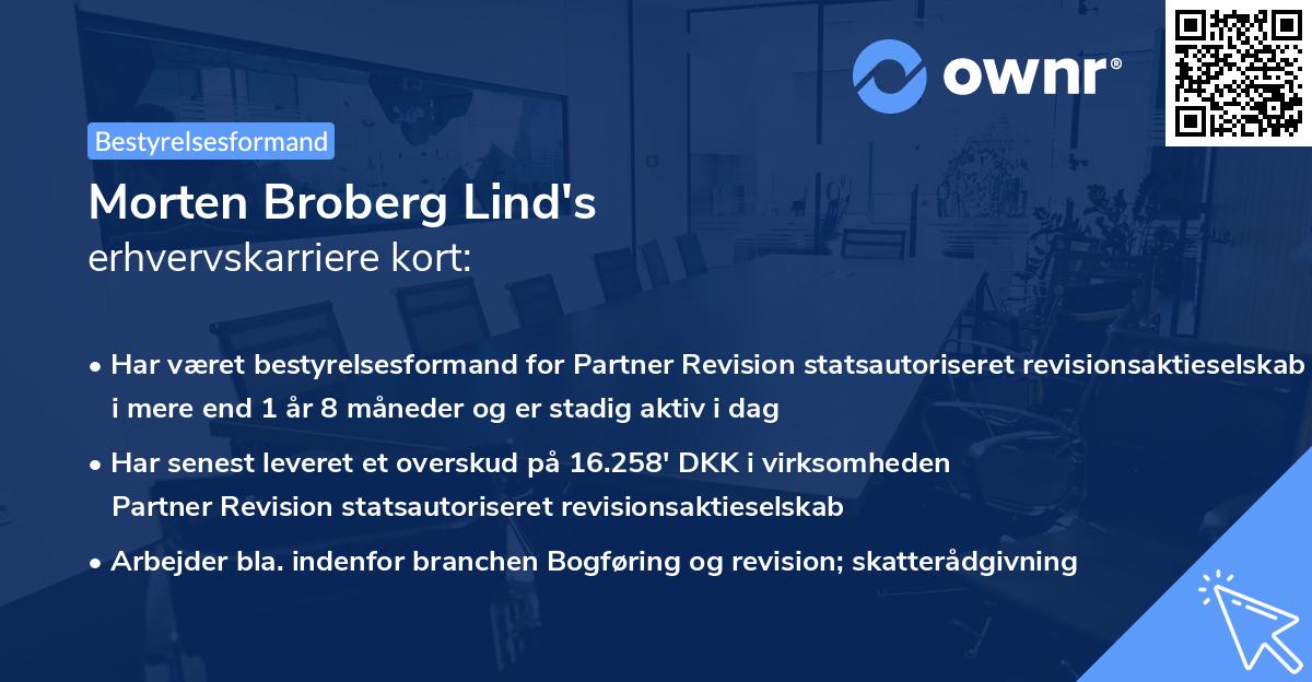 Morten Broberg Lind's erhvervskarriere kort