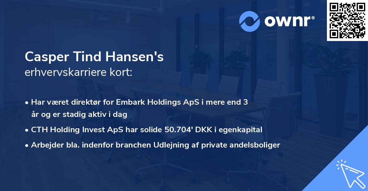 Casper Tind Hansen's erhvervskarriere kort