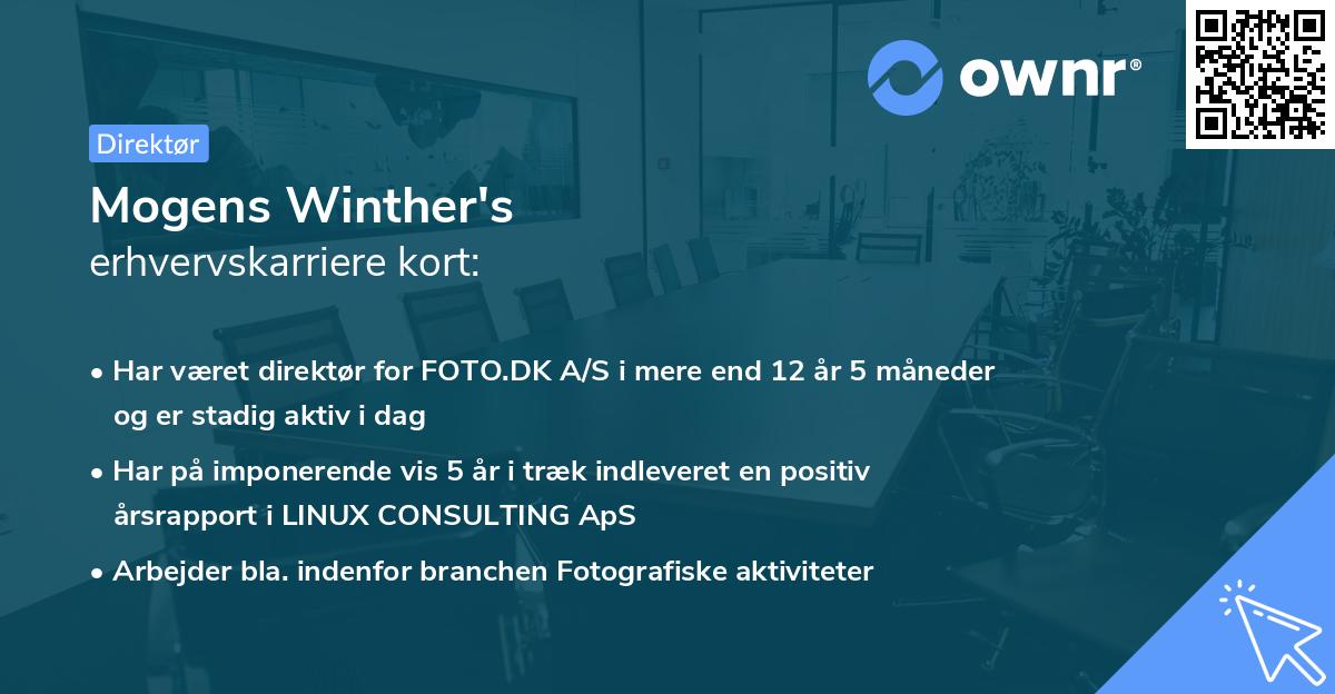 Mogens Winther's erhvervskarriere kort