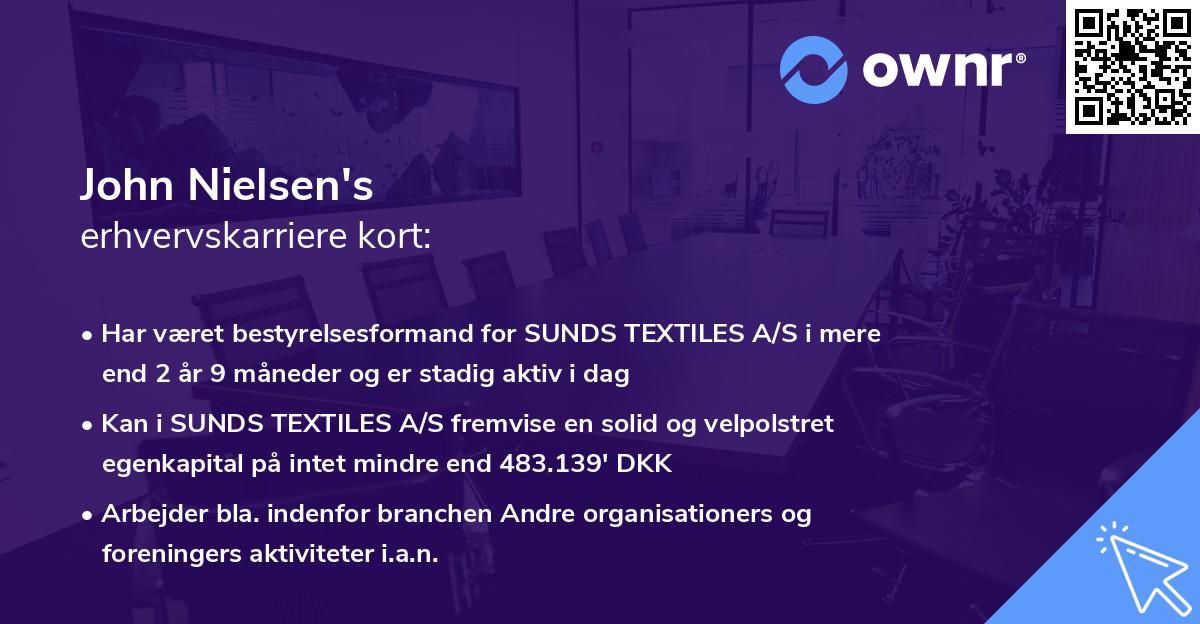 John Nielsen's erhvervskarriere kort