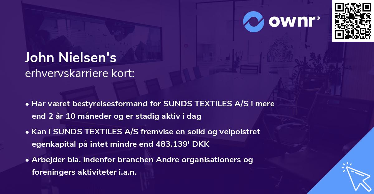 John Nielsen's erhvervskarriere kort