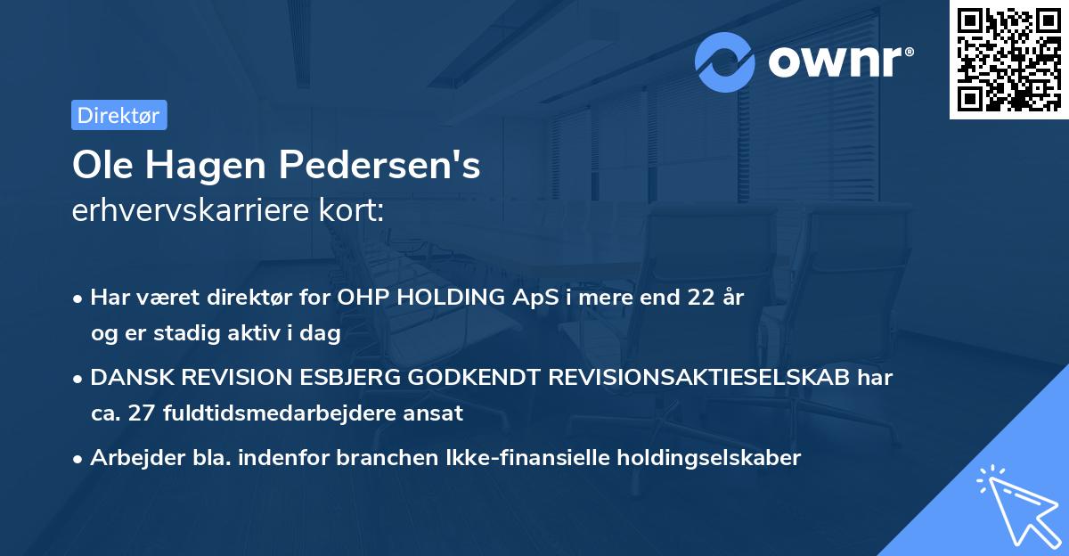 Ole Hagen Pedersen's erhvervskarriere kort