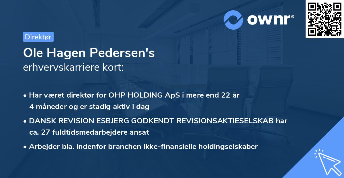 Ole Hagen Pedersen's erhvervskarriere kort