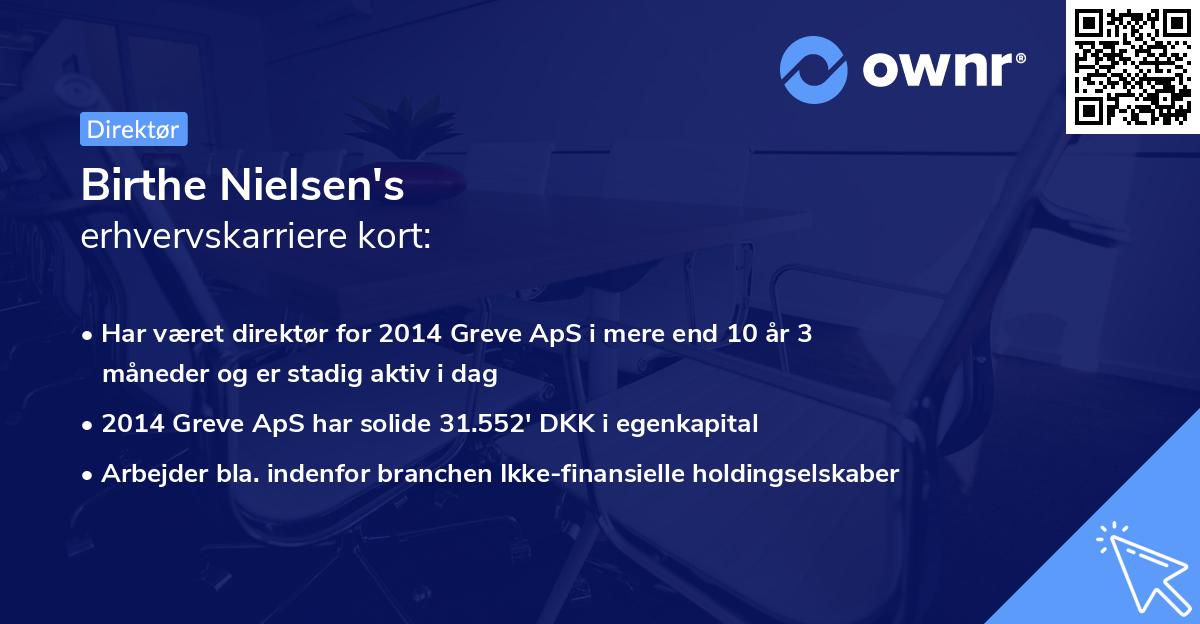 Birthe Nielsen's erhvervskarriere kort