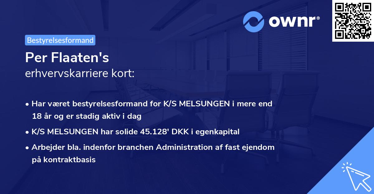 Per Flaaten's erhvervskarriere kort
