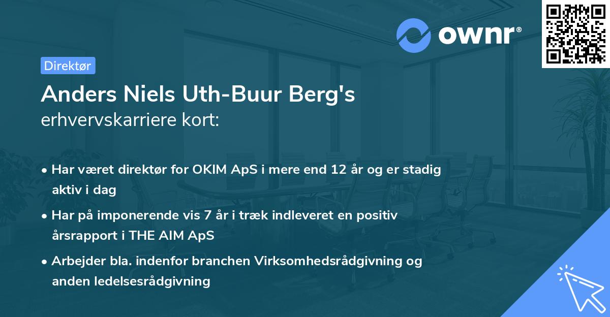 Anders Niels Uth-Buur Berg's erhvervskarriere kort