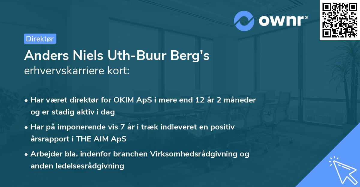 Anders Niels Uth-Buur Berg's erhvervskarriere kort