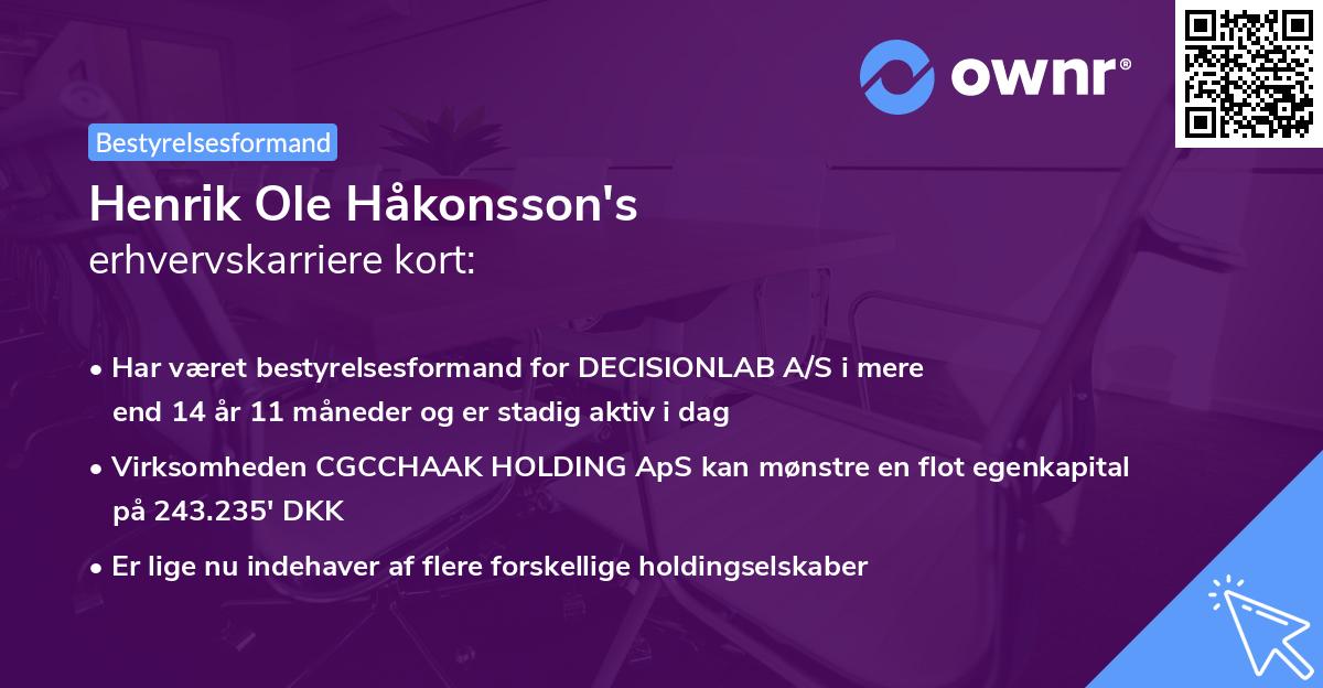 Henrik Ole Håkonsson's erhvervskarriere kort