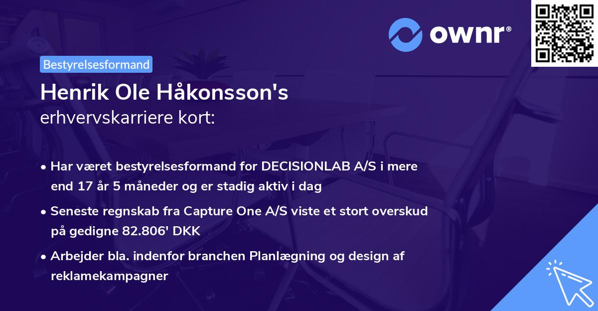 Henrik Ole Håkonsson's erhvervskarriere kort