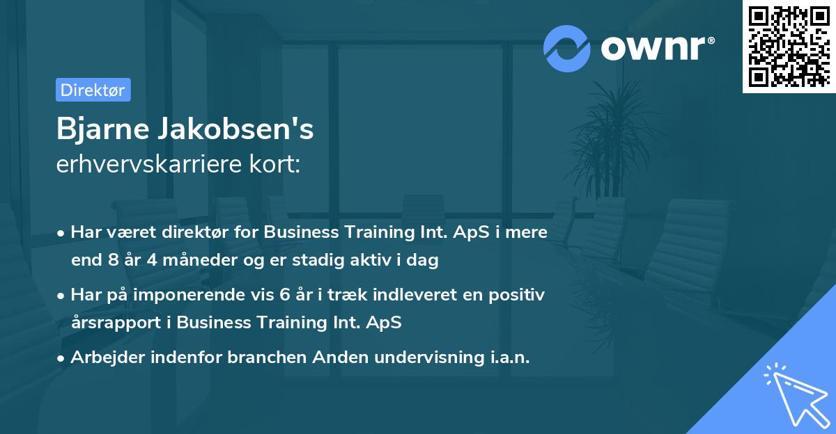 Bjarne Jakobsen's erhvervskarriere kort