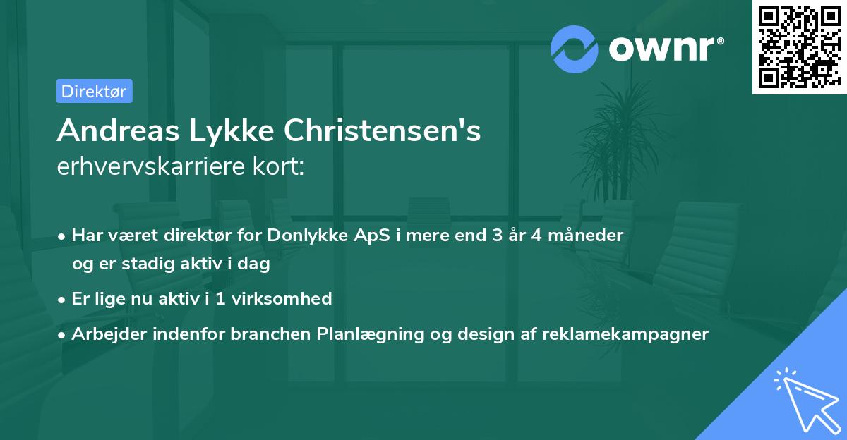 Andreas Lykke Christensen's erhvervskarriere kort