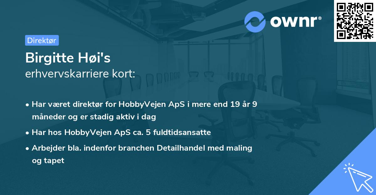 Birgitte Høi's erhvervskarriere kort