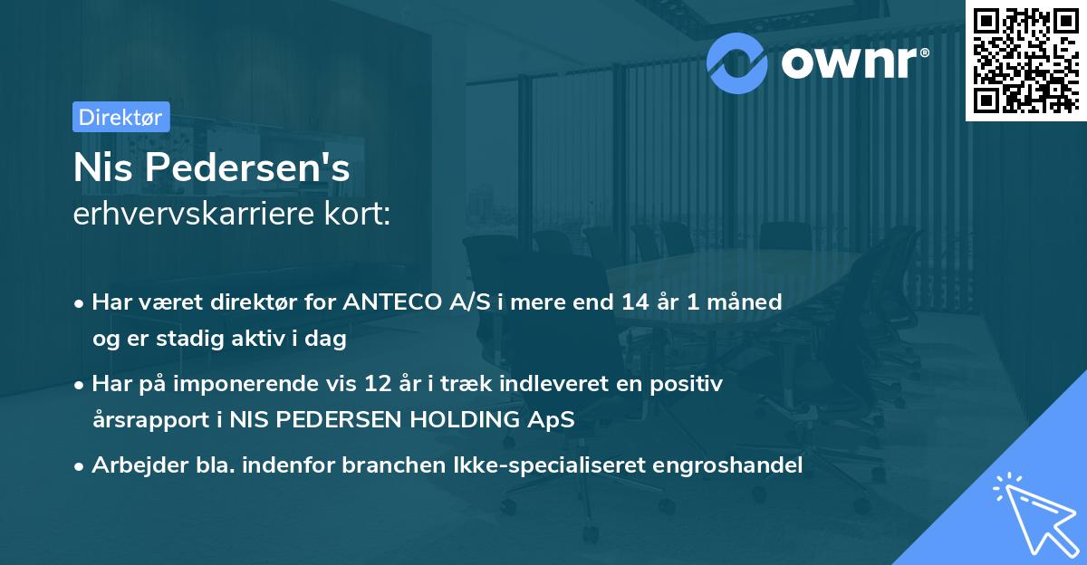 Nis Pedersen's erhvervskarriere kort