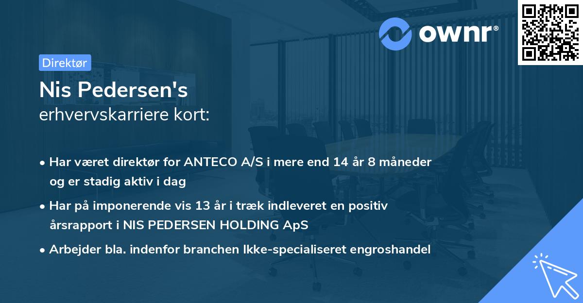 Nis Pedersen's erhvervskarriere kort