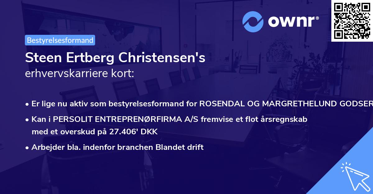 Steen Ertberg Christensen's erhvervskarriere kort