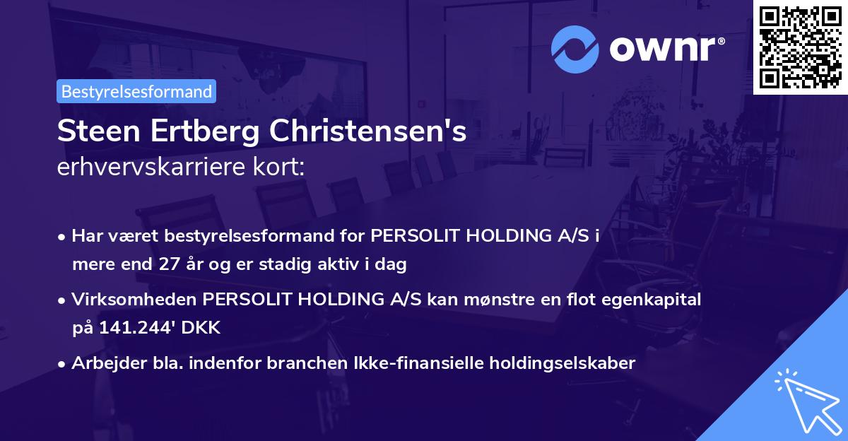 Steen Ertberg Christensen's erhvervskarriere kort