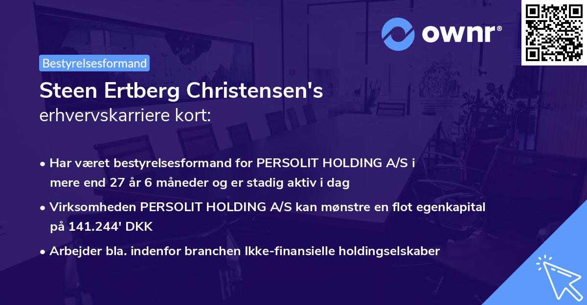 Steen Ertberg Christensen's erhvervskarriere kort