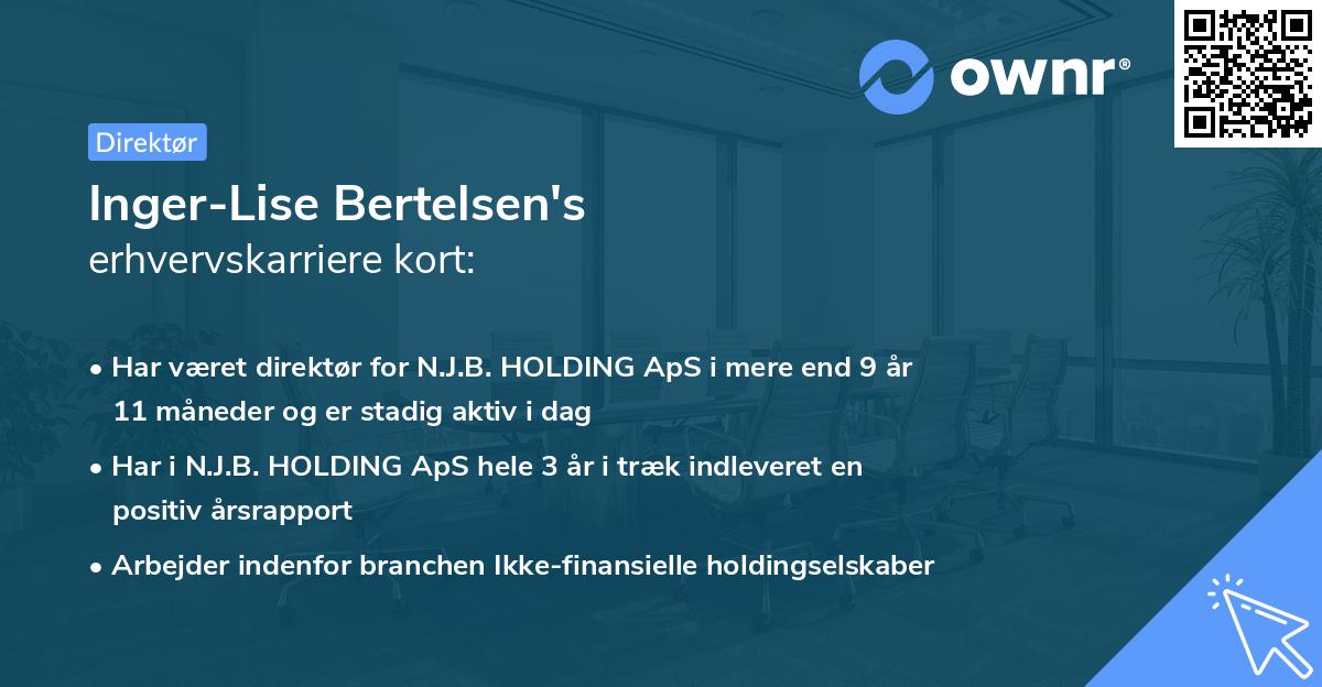 Inger-Lise Bertelsen's erhvervskarriere kort