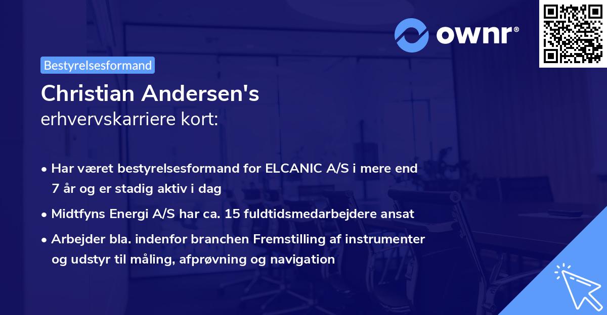 Christian Andersen's erhvervskarriere kort