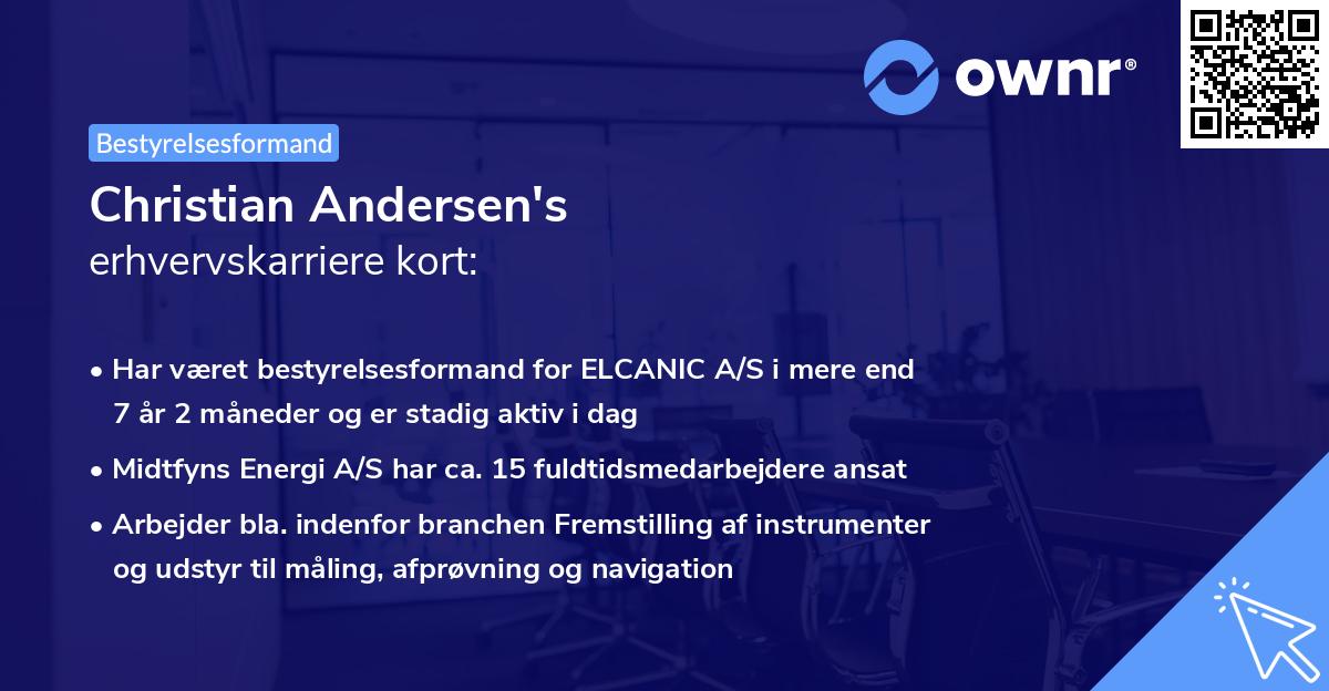 Christian Andersen's erhvervskarriere kort