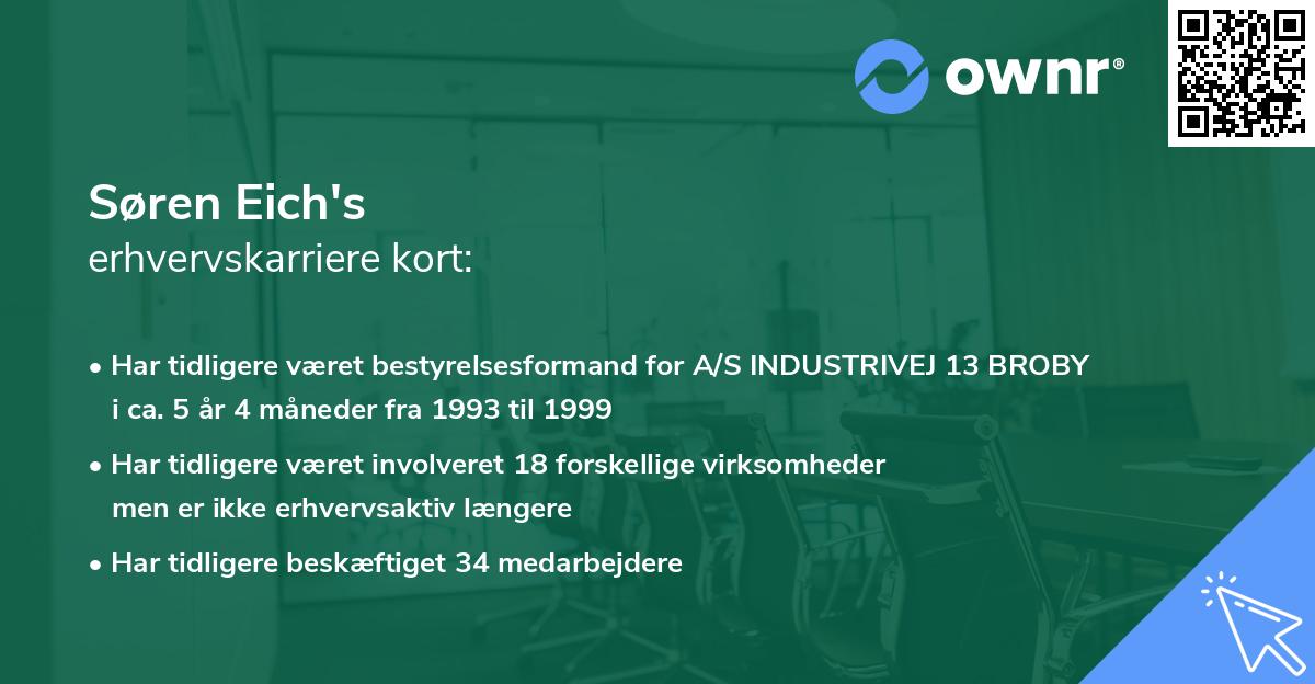 Søren Eich's erhvervskarriere kort