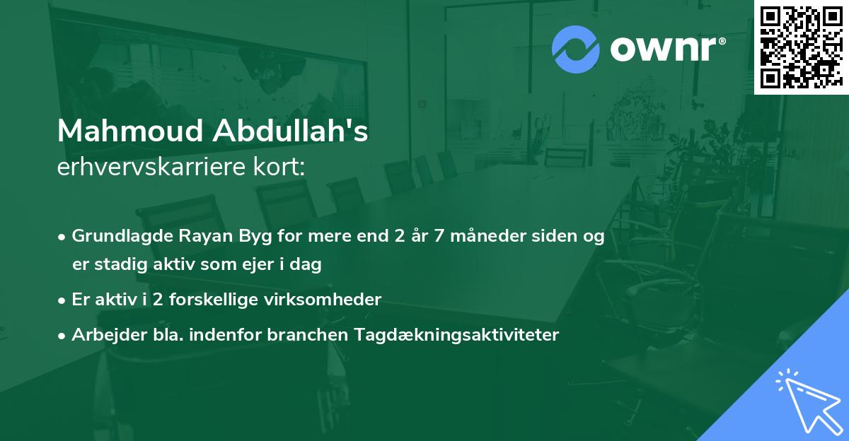 Mahmoud Abdullah's erhvervskarriere kort