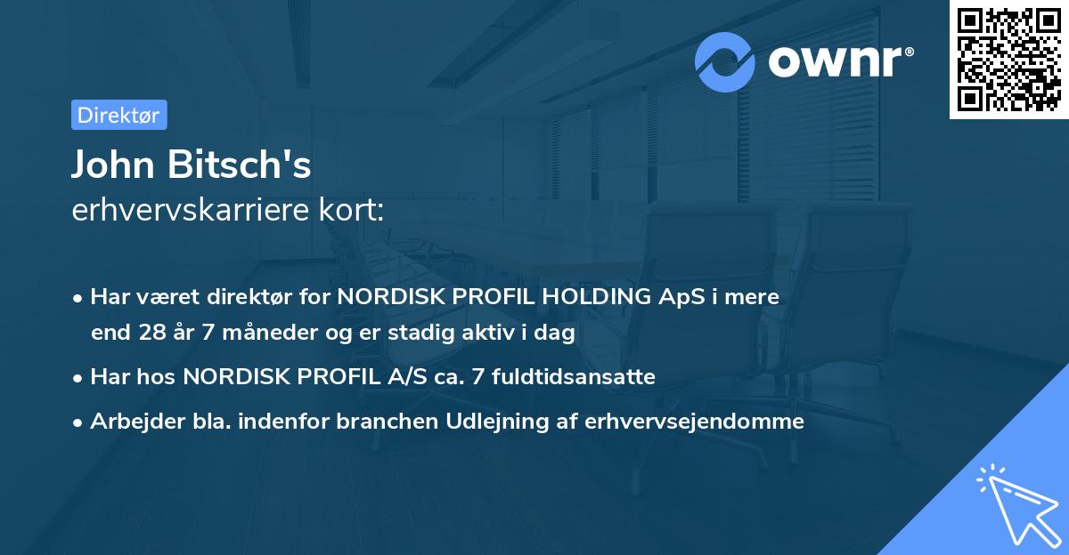 John Bitsch's erhvervskarriere kort